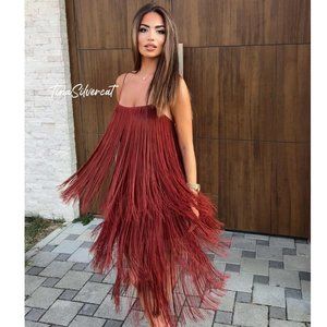 BLOGGER'S FAVE! Zara Midi Fringe Dress NWT